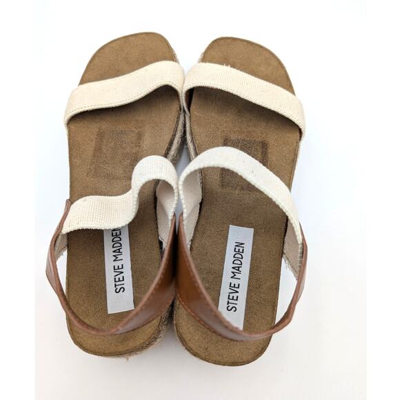 Steve Madden Jaklin Platform Espadrille Banded Sandals Women's Tan Size US9 - Picture 11 of 11
